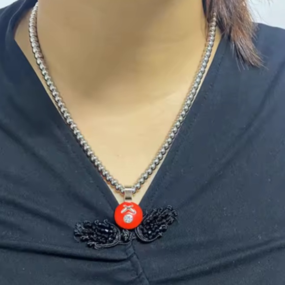Silver Necklace | Neaclace for Men sph/re head pendant silver necklace/chain fr/nk /c/n merch